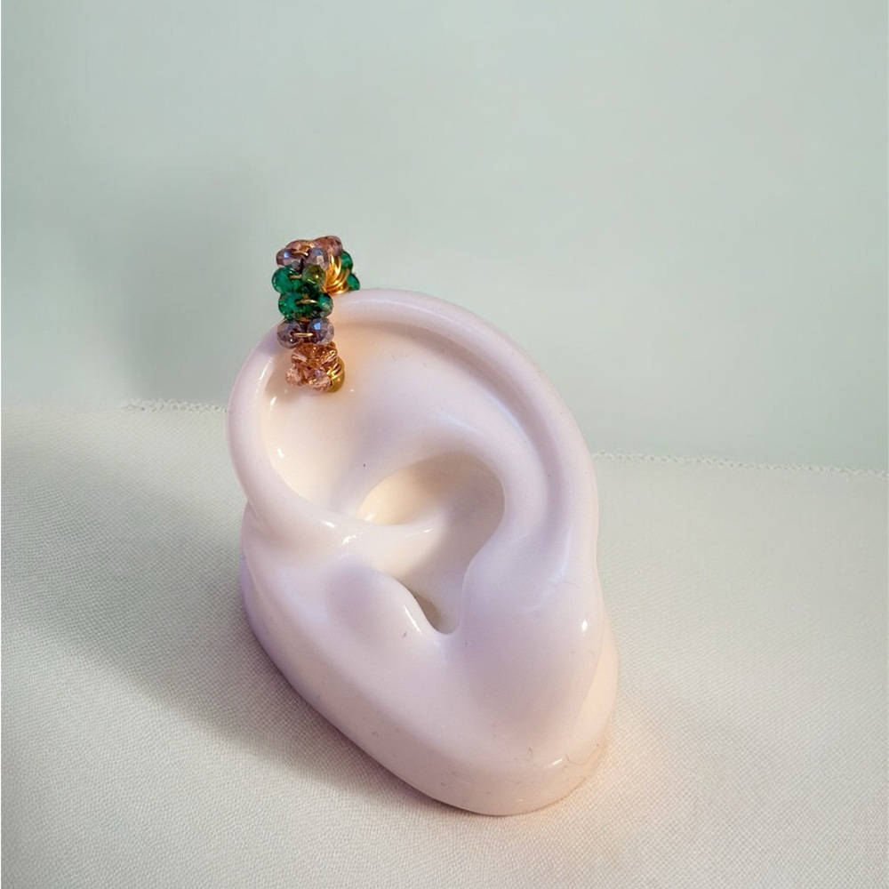 Colorful Beaded  Decor Ear Cuff